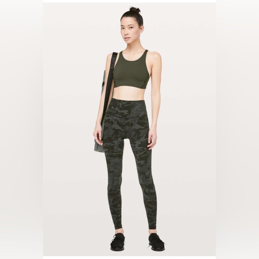 Lululemon NWOT Align High Rise 28" Incognito Camo Multi Gator Green